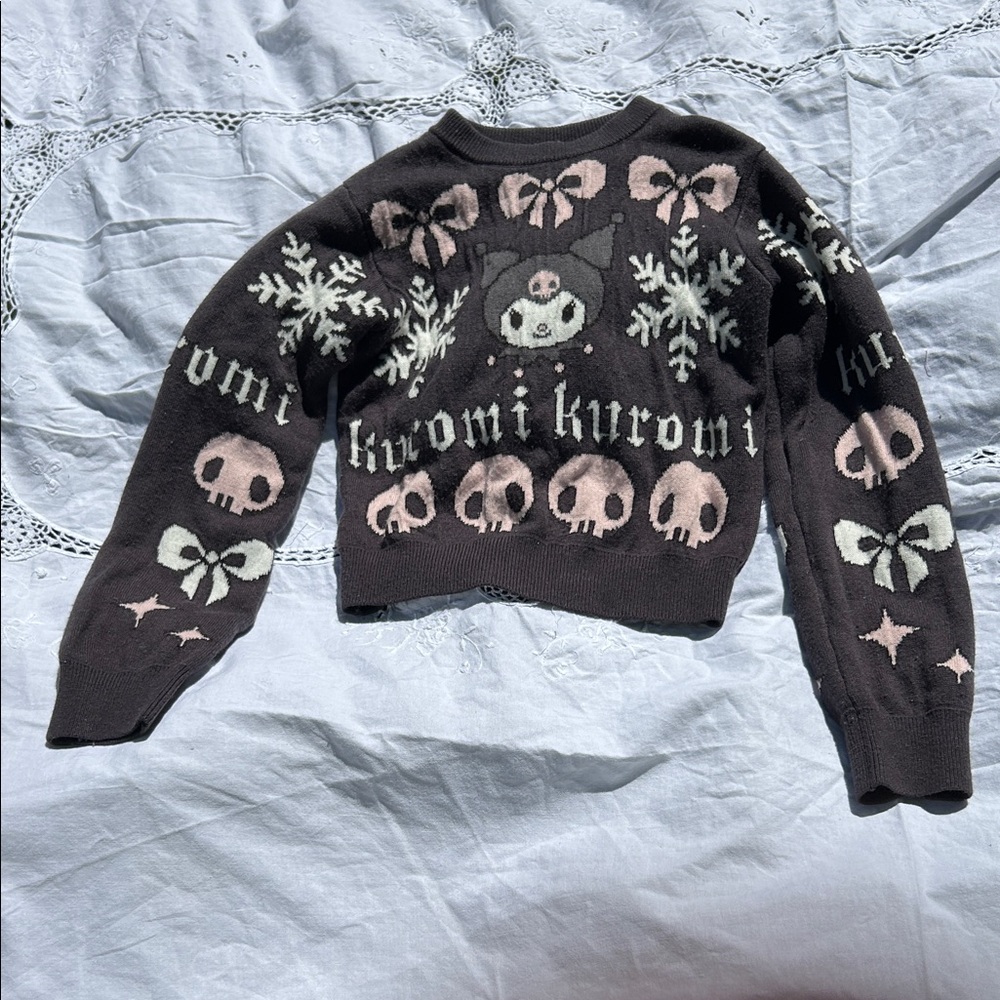 Sanrio Kuromi Sweater - Black with Pink and Cream Accents